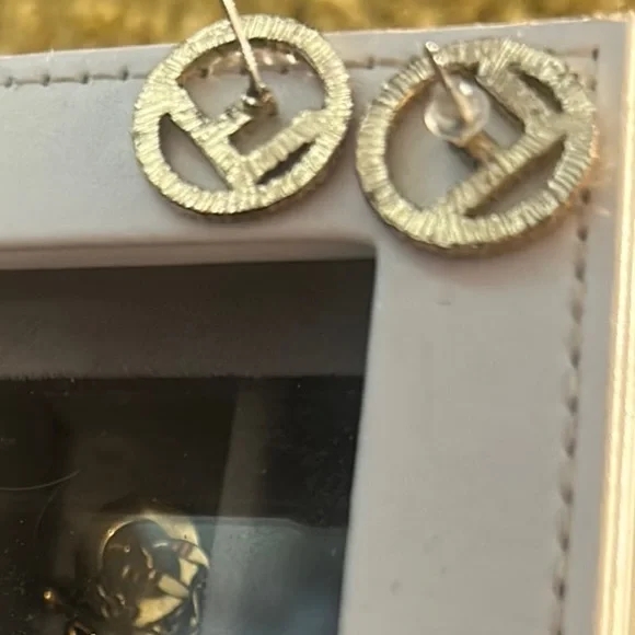 Elegant Gold and Silver Crystal Earrings - Picture 2 of 3